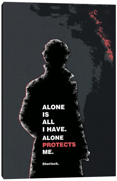 Sherlock Holmes - Benedict Cumberbatch Portrait II Canvas Art Print - Fanitsa Petrou