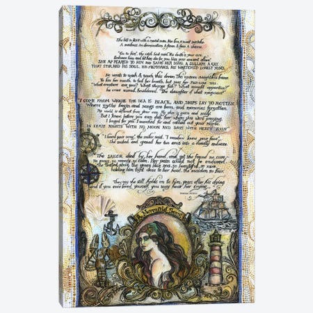The Sailor And The Mermaid Tale I Canvas Print #FPT35} by Fanitsa Petrou Canvas Artwork
