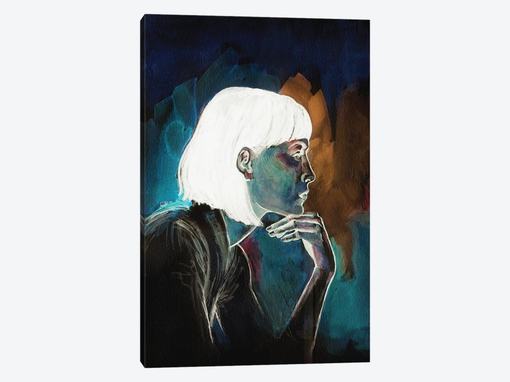 White Hair On Black by Fanitsa Petrou 1-piece Canvas Wall Art