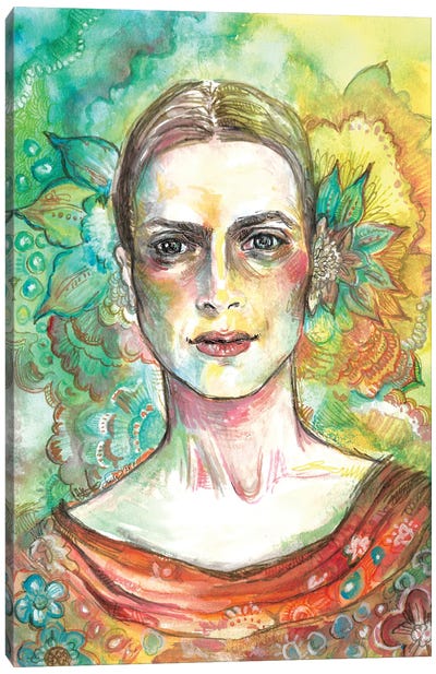 Flowers In Her hair Canvas Art Print - Fanitsa Petrou