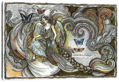 Butterfly Fairy II Canvas Art Print - Fanitsa Petrou