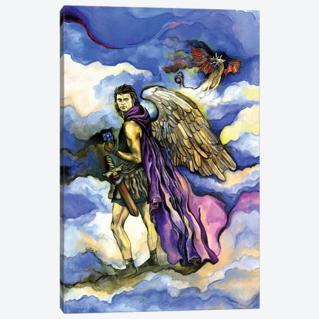 Angel And Dragon Canvas Print #FPT397} by Fanitsa Petrou Canvas Print