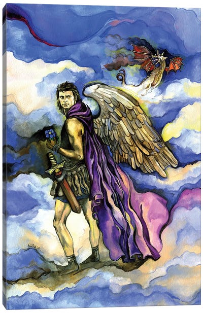 Angel And Dragon Canvas Art Print - Fanitsa Petrou