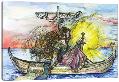 Lady Of The Lake Excalibur Canvas Art Print - Fanitsa Petrou