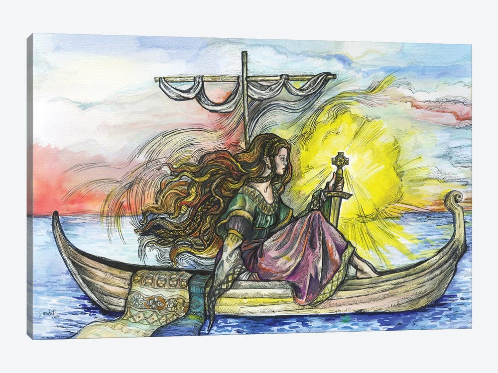 Lady Of The Lake Excalibur by Fanitsa Petrou 1-piece Canvas Print