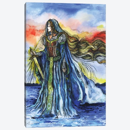 Lady Of The Lake Excalibur II Canvas Print #FPT403} by Fanitsa Petrou Canvas Art