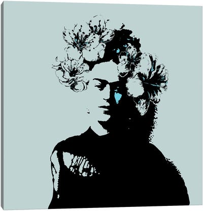 Frida In Black Canvas Art Print - Fanitsa Petrou