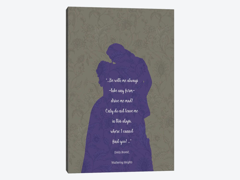 Wuthering Heights - Emily Brontë Quote by Fanitsa Petrou 1-piece Canvas Wall Art