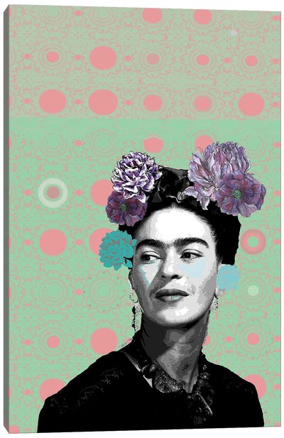 Frida Smiling Canvas Art Print - Frida Kahlo