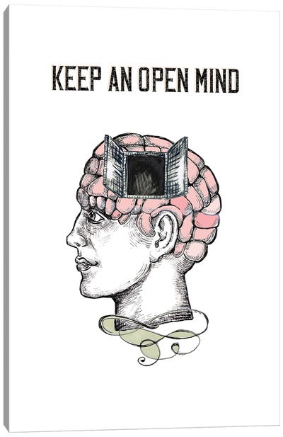 Keep And Open Mind - Phrenology Head Canvas Art Print - Creativity Art