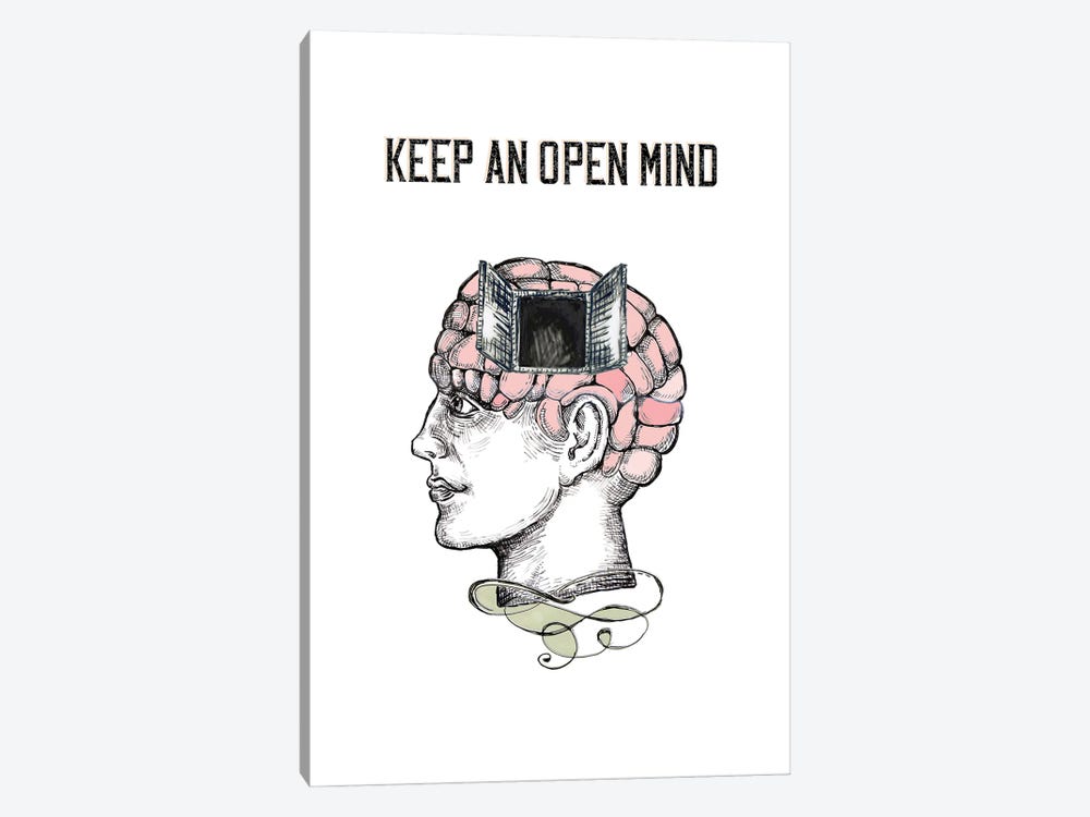 Keep And Open Mind - Phrenology Head 1-piece Canvas Art Print