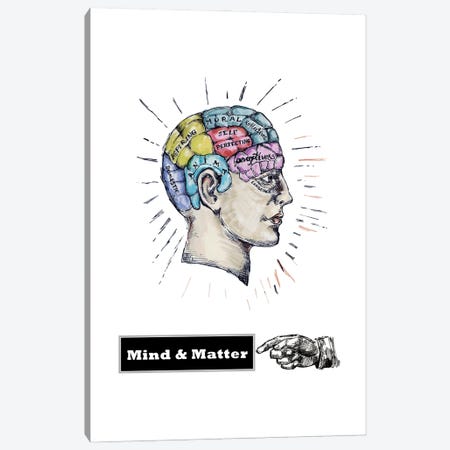 Mind And Matter - Phrenology Head Canvas Print #FPT438} by Fanitsa Petrou Canvas Art Print