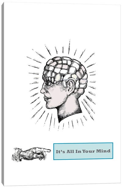 It's All In Your Mind - Phrenology Head Canvas Art Print - Fanitsa Petrou