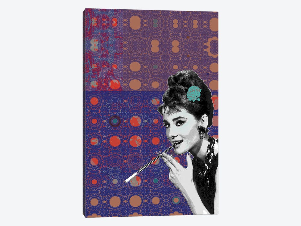 Audrey Hepburn Smoking by Fanitsa Petrou 1-piece Canvas Artwork