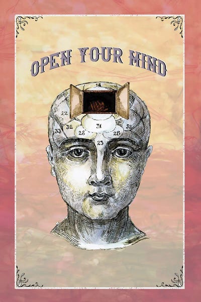 Open Your Mind - Phrenology Chart by Fanitsa Petrou canvas print