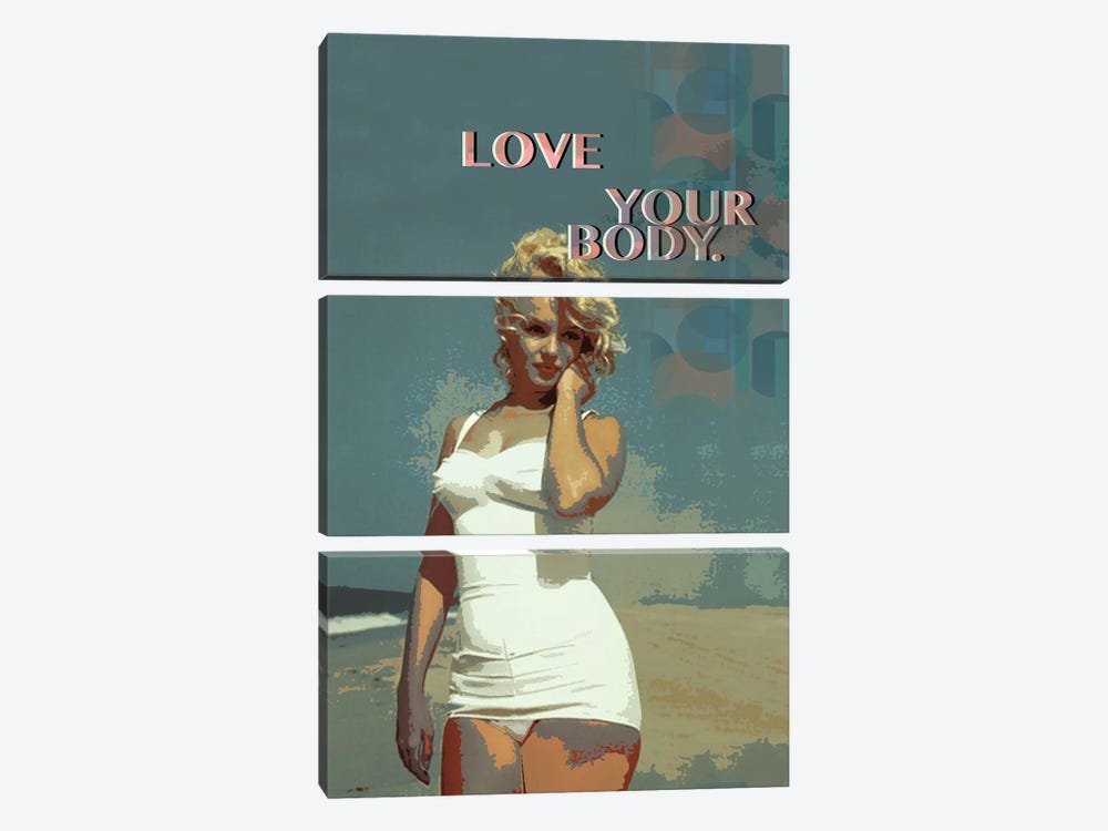 Marilyn Monroe - Love Your Body by Fanitsa Petrou 3-piece Art Print