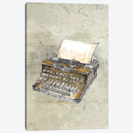 Vintage Typewriter Gift For Writer Canvas Print #FPT482} by Fanitsa Petrou Canvas Art