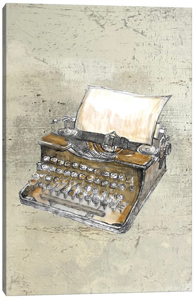 Vintage Typewriter Gift For Writer Canvas Art Print - Fanitsa Petrou