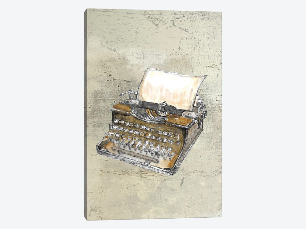 Vintage Typewriter Gift For Writer by Fanitsa Petrou 1-piece Canvas Print