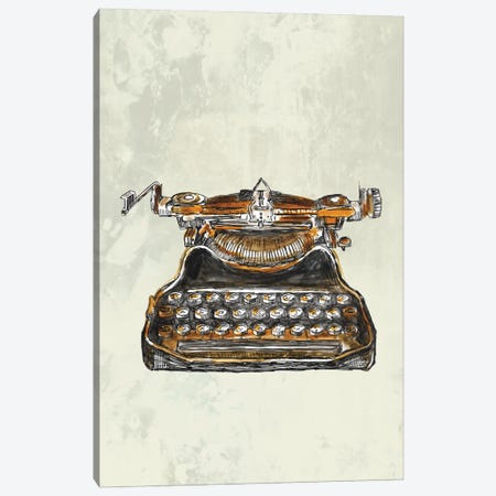 Vintage Typewriter Canvas Print #FPT483} by Fanitsa Petrou Canvas Wall Art
