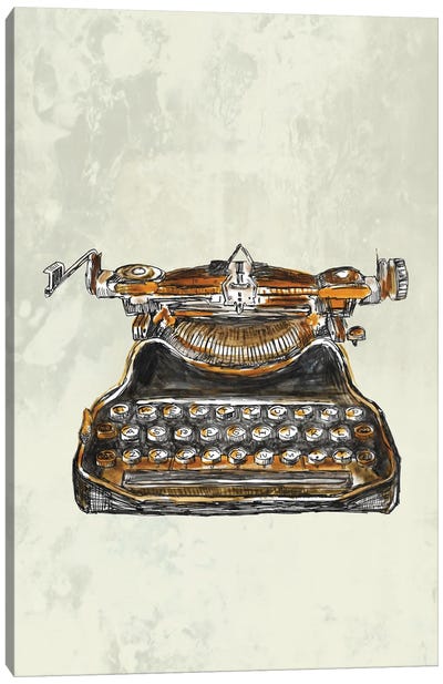 Vintage Typewriter Canvas Art Print - Fanitsa Petrou