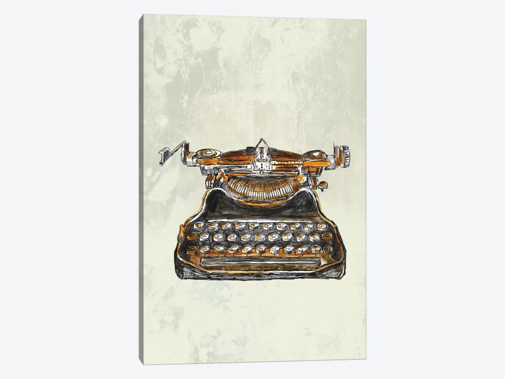 Vintage Typewriter by Fanitsa Petrou 1-piece Canvas Wall Art