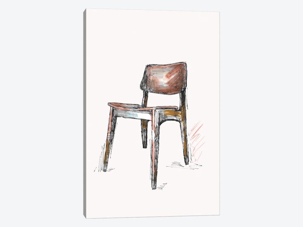 Mid Century Chair by Fanitsa Petrou 1-piece Art Print