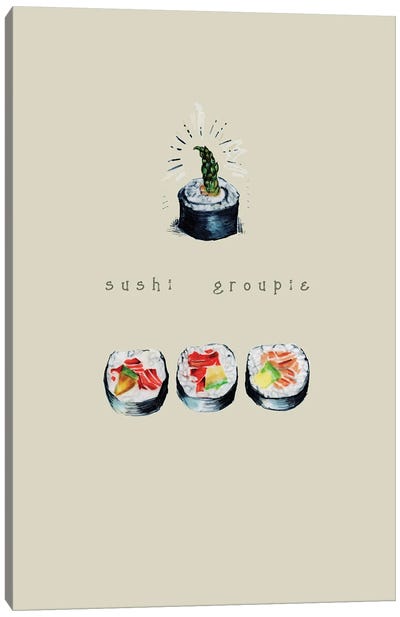 Sushi Groupie Canvas Art Print - Seafood Art