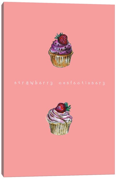 Strawberry Confectionery Canvas Art Print - Cake & Cupcake Art