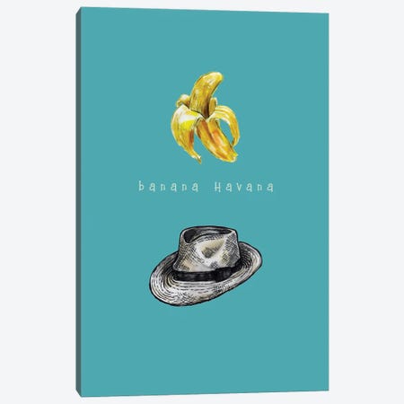Framed Canvas Art (White Floating Frame) - Louis Vuitton Bananas I by Lena Smirnova ( Food & Drink > Food > Fruits > Bananas art) - 18x18 in
