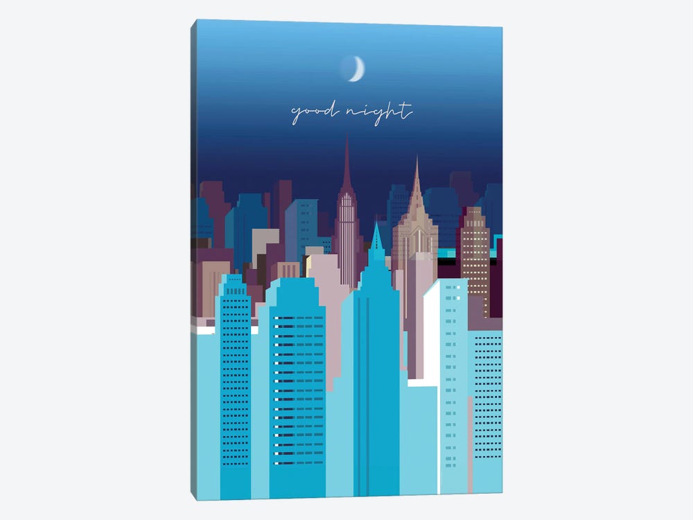 Good Night - Cityscape by Fanitsa Petrou 1-piece Art Print
