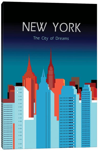 New York - The City Of Dreams I Canvas Art Print - Fanitsa Petrou