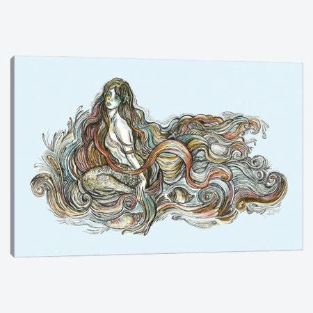 Little Mermaid Canvas Print #FPT52} by Fanitsa Petrou Art Print