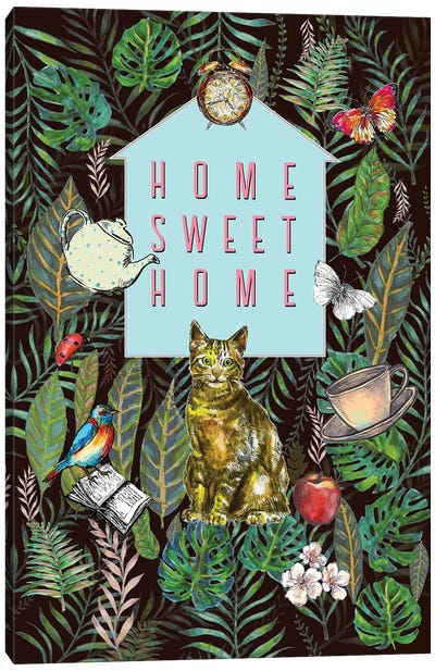 Home Sweet Home Canvas Art Print - Clock Art