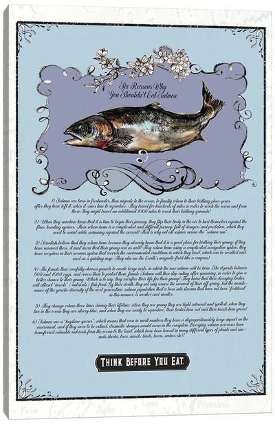 Think Before You Eat - Salmon Canvas Art Print - Fanitsa Petrou