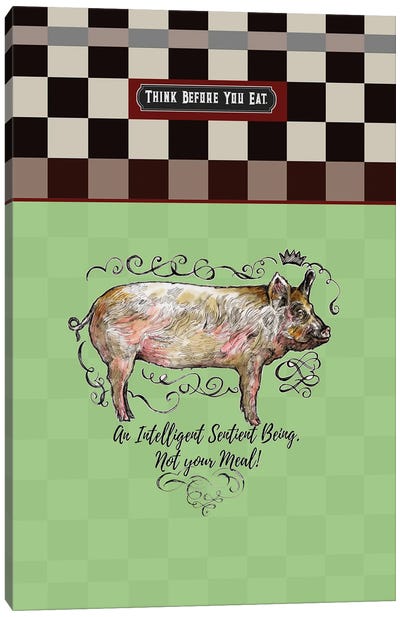 Animal Rights - Pig Canvas Art Print
