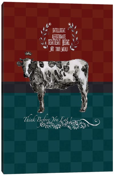 Animal Rights - Cow Canvas Art Print - Fanitsa Petrou