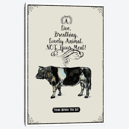 Animal Rights Art - Cow - Not Your Meal Canvas Print #FPT555} by Fanitsa Petrou Art Print