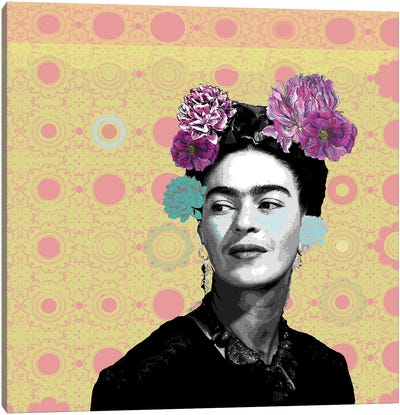 Frida - Yellow Pattern Canvas Art Print - Fanitsa Petrou