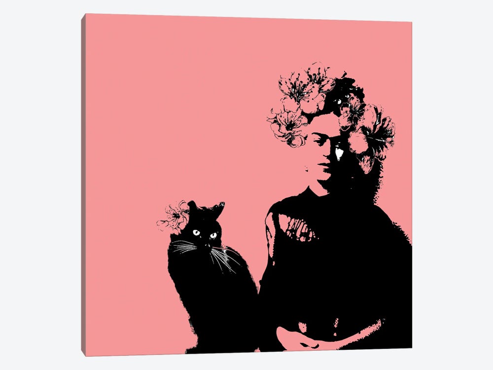 Frida with Cat by Fanitsa Petrou 1-piece Canvas Print