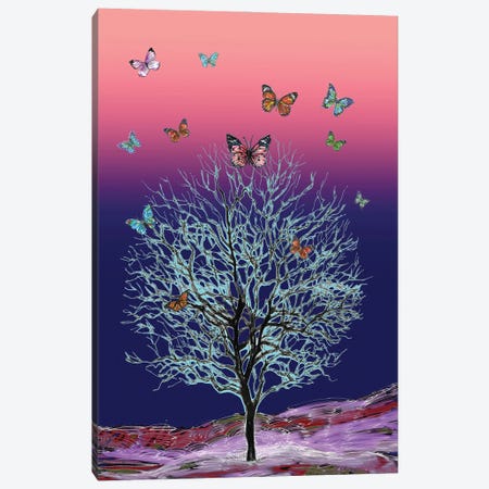 Butterfly Tree Canvas Print #FPT575} by Fanitsa Petrou Art Print