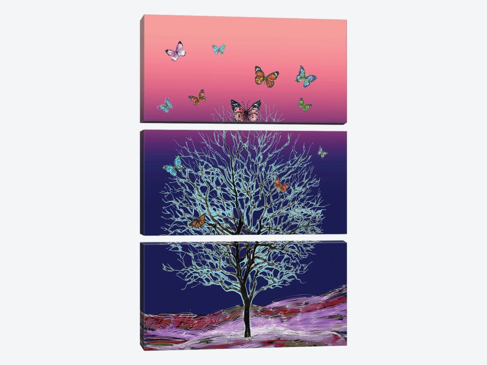 Butterfly Tree by Fanitsa Petrou 3-piece Canvas Artwork