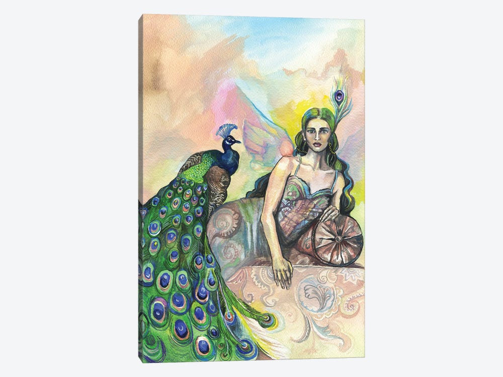 The Lady Of The Peacocks by Fanitsa Petrou 1-piece Canvas Wall Art
