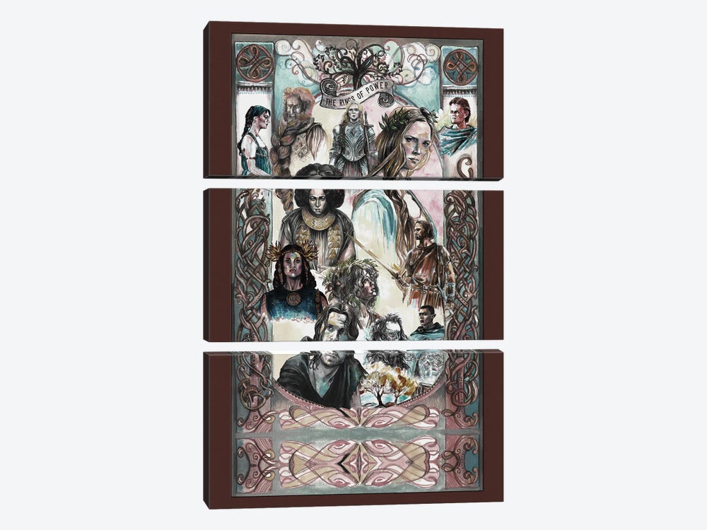 Lord Of The Rings - The Rings Of Power - Characters by Fanitsa Petrou 3-piece Canvas Wall Art