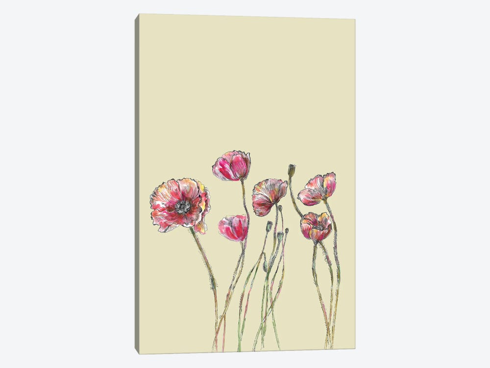 Poppy Flowers I by Fanitsa Petrou 1-piece Canvas Artwork