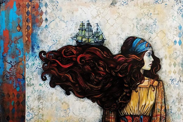 Art Nouveau Redux: A Ship On Her Hair - Mermaid by Fanitsa Petrou