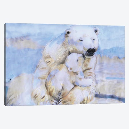Polar Bears, Mama Bear And Cub VI Canvas Print #FPT624} by Fanitsa Petrou Canvas Print
