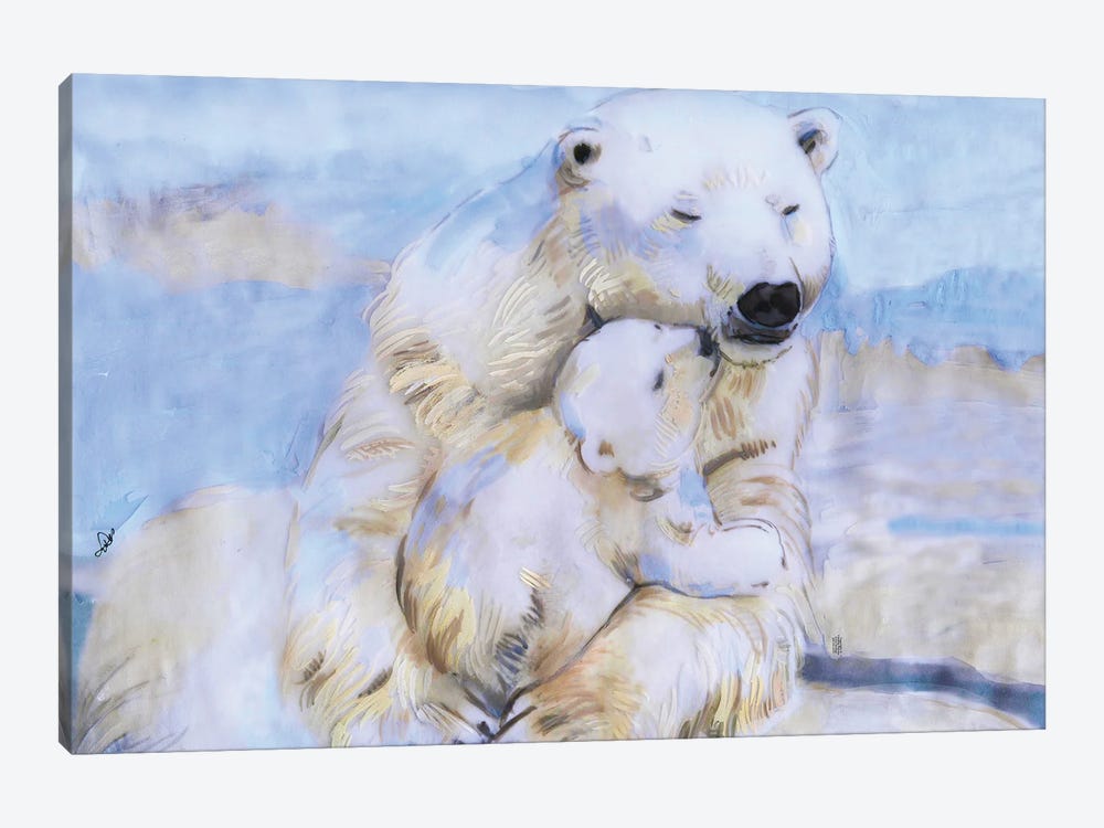 Polar Bears, Mama Bear And Cub VI by Fanitsa Petrou 1-piece Canvas Art