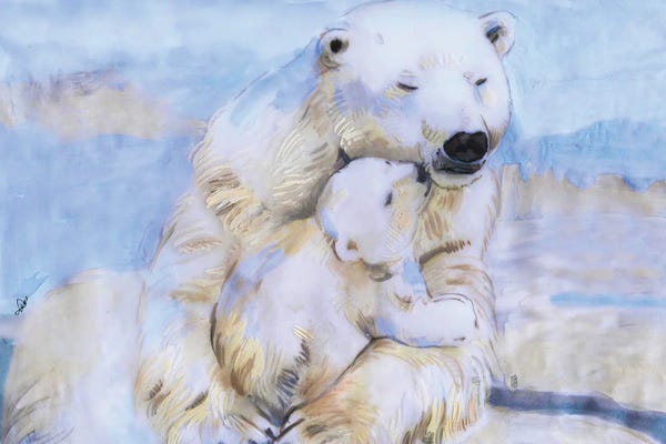 Polar Bears: Polar Bears, Mama Bear And Cub VI by Fanitsa Petrou