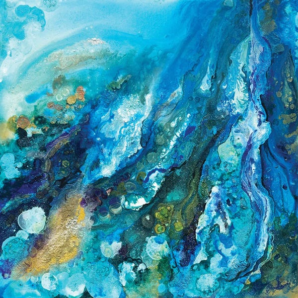 Fanitsa Petrou: Sapphire Currents - Abstract Seascape by Fanitsa Petrou
